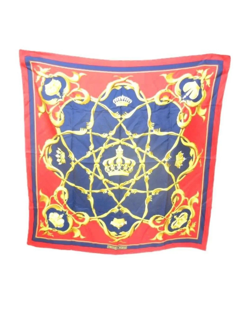 Hermes Scarf Carre Crown Silk Red HW WY